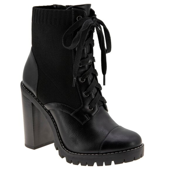 Pilas Womens Faux Leather Lace-up Booties - Picture 1 of 9